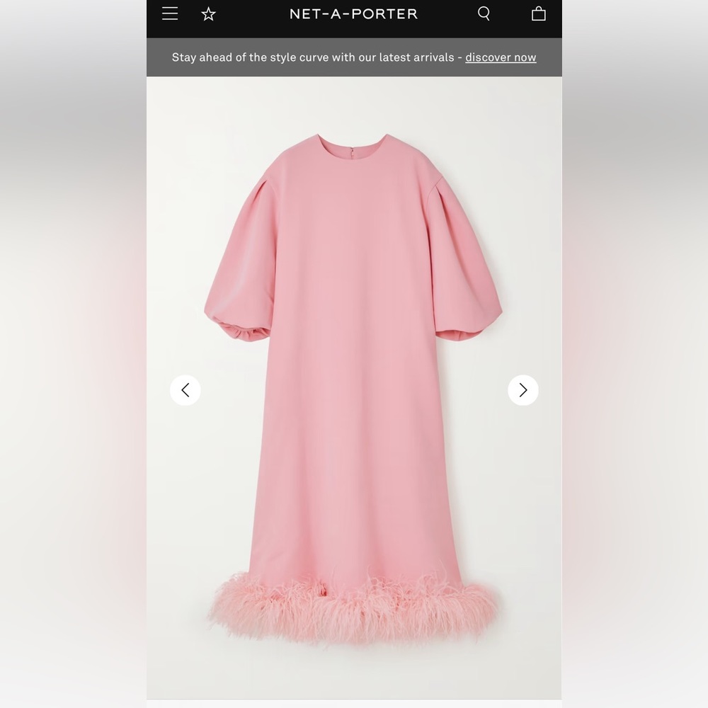 Similar to HUISHAN ZHANG
Poppy feather-trimmed recycled-crepe midi dress